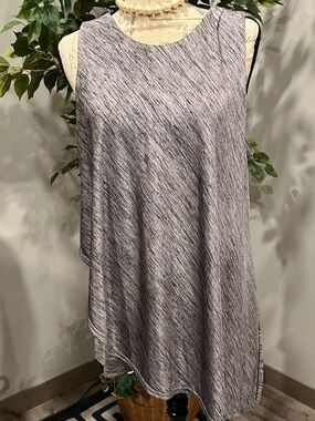 Joan Vass Metallic Silver Knit Tunic